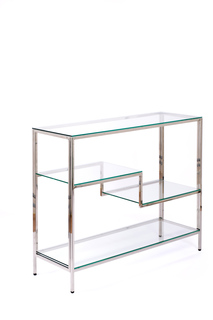 Консольный стол 2011-cc clear зеркальный хром (all consoles) серый