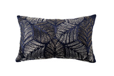 70sw-11860 подушка с вышивкой, бисером листопад синий 30*50см (garda decor) синий