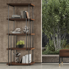 Стеллаж benissa, mod interiors (mod interiors) коричневый 43x202 см.