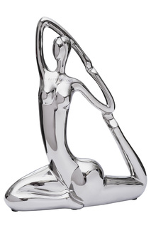 10k9317 статуэтка йога-2 цвет серебро 25*9,5*31см (garda decor) серый