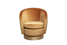Кресло napoli вращающееся, вельвет принт velv orang+latt orang 76*76*76см (garda decor) золотой