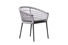 Кресло уличное муза темно-серое с оплеткой (garda decor) белый 63x75x63 см.