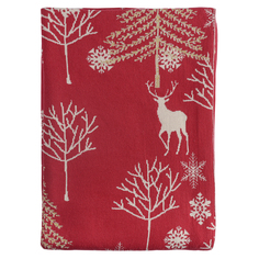 Плед из хлопка с новогодним рисунком winter fairytale из коллекции new year essential, 130х180 см (tkano) красный