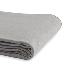 Покрывало из фактурного хлопка серого цвета с контрастным кантом из коллекции essential, 180х250 см (tkano) серый