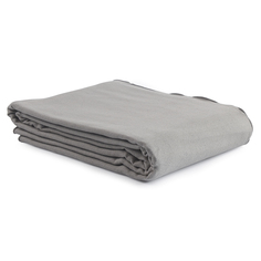 Покрывало из фактурного хлопка серого цвета с контрастным кантом из коллекции essential, 230х250 см (tkano) серый