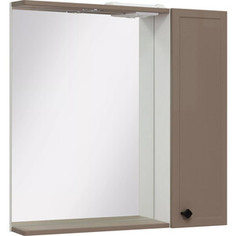 Зеркальный шкаф Runo Римини 75х75 правый, бежевый (00-00001280) РУНО