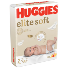 Подгузники для новорожденных Huggies Elite Soft 2 4-6 кг, 82 шт