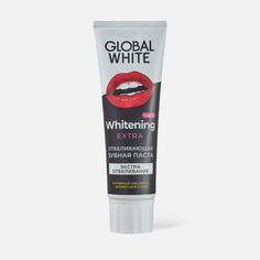 Зубная паста Global White отбеливающая Extra whitening Active oxygen and charcoal 100 г