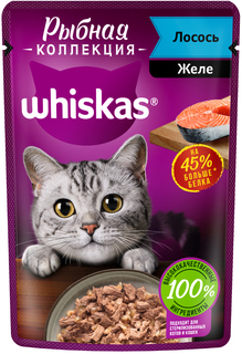 Влажный корм для кошек Whiskas Meaty, лосось, 75г
