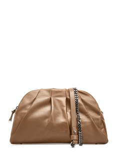 Мягкая кожаная сумка со съемным ремнем-цепочкой и логотипом Fabiana Filippi