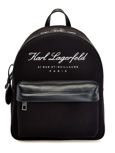Рюкзак с деталями из эко-кожи и принтом Rue St-Guillaume Karl Lagerfeld