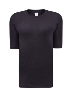 Базовая черная футболка из хлопка и шелка Eleventy