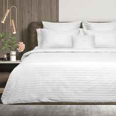 Постельное белье White, страйп-сатин 915040 Cozy Home