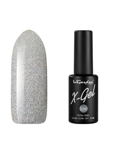 Гель лак для ногтей In’Garden X-Gel N° 104 с блестками 8 мл Ingarden