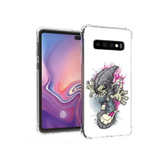 Чехол MyPads Tocco для Samsung Galaxy S10+ нарисованный скелет на скейт борде