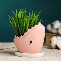 Цветочный горшок Take It Easy Акула Р00019392 1 л розовый 1 шт.