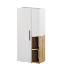 Шкаф-пенал Альберо настенный 550х309х1200 белый/дуб вотан No Brand