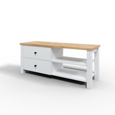 Тумба под ТВ Рино, 1100х370х450, Белый/Дуб золотой крафт No Brand