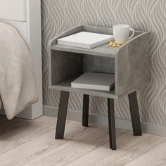 Тумба прикроватная Аладдин 400х320х510 Ательер Светлый/ножки Черный No Brand