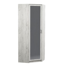 Шкаф угловой Орион с зеркалом, 866х2300х450, Дуб крафт белый No Brand