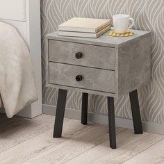 Тумба прикроватная Паллада 2ящ 400х320х510 Ательер Светлый / ножки Черный No Brand