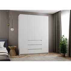 Шкаф Мори четырёхстворчатый 1604х504х2100 белый No Brand