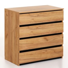 Комод Бейрут, 802х430х800, Дуб золотой/Черный Клик Мебель