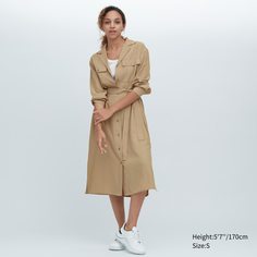 Платье женское UNIQLO 455682COL32 бежевое S (доставка из-за рубежа)