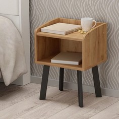 Тумба прикроватная Аладдин 400х320х510 Дуб Крафт Золотой/ножки Черный No Brand