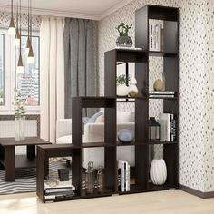 Стеллаж-перегородка с полками Кантри, 1600х296х2036, Венге No Brand