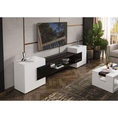 Тумба ТВ Инкастро, 2580х610х373, Белый/Черный глянец/Венге МДФ No Brand