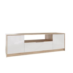 Тумба под ТВ 2 Нордик, 1571х450х490, Дуб сонома светлый/Белая Аляска No Brand