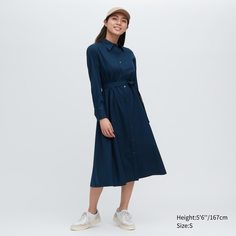 Платье женское UNIQLO 455646COL69 синее S (доставка из-за рубежа)