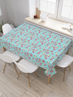 Скатерть прямоугольная JoyArty "Мелкие розы" из сатена, 120x145 см