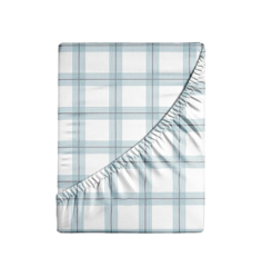 Простыня на резинке Ночь Нежна Тартан бирюза 9849-3 Поплин 90х200х20