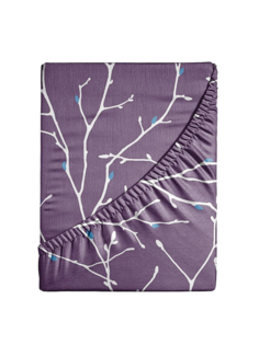 Простыня на резинке Ночь Нежна Верба лилов. осн. 7311-1 Поплин 200х200х20