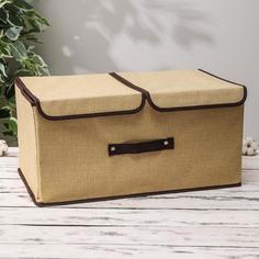 Корзины и коробки с двойной крышкой, Тэри, 50х30х25 см, цвет бежевый No Brand