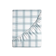 Простыня на резинке Ночь Нежна Тартан бирюза 9849-3 Поплин 220х200х20