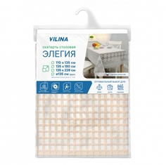 СКАТЕРТЬ ПВХ "ЭЛЕГИЯ" 110*135 СМ (1/15) 011-WHITE ВИЛИНА