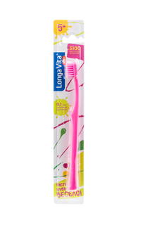 Зубная щетка детская Longa Vita 5100 щетинок мягкая арт.J-502 цвет розовый