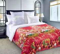 Постельное белье Новогодние огни 1, поплин, Евро, наволочки 70x70 Текс Дизайн