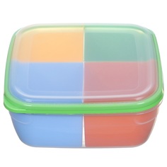 Контейнер пищевой для обеда 2.2 л 20х20х9 см в ассортименте Полимербыт Менажница 4356701