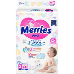 Подгузники Merries M (6-11 кг), 64 шт.