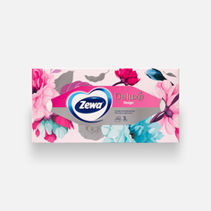 Салфетки Бумажные в коробке Zewa Deluxe Дизайн, 3 слоя, 90 шт.