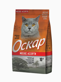 Сухой корм для кошек Оскар, мясное ассорти, 10кг