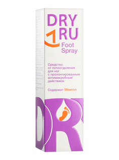 Дезодорант DRY RU женский мужской, противомикробный спрей для ног от пота и запаха, 100 мл