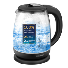 Чайник электрический Scarlett SC-EK27G80 2 л Black, Transparent