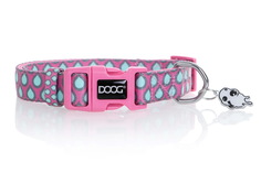 Ошейник для собак Doog Luna, розовый с каплями, М, 25мм х 32-46см