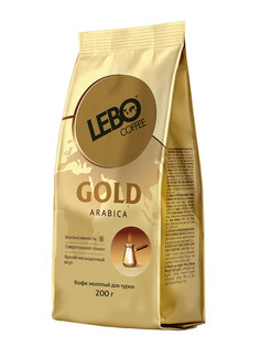 Кофе молотый LEBO Gold, арабика, для турки, средняя обжарка, 200 г