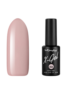 Гель лак для ногтей In’Garden X-Gel N° 68 бежево-розовый плотный 8 мл Ingarden